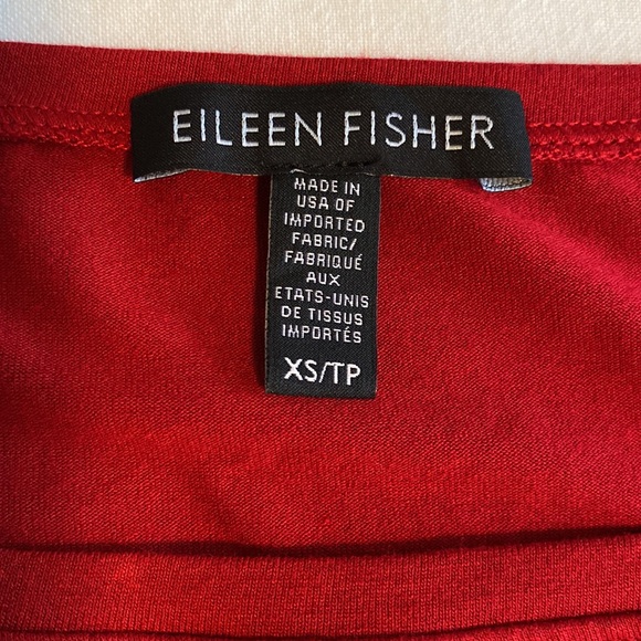 Eileen Fisher viscose / Lycra jersey bateau neck long sleeve top cardinal red - Picture 4 of 10